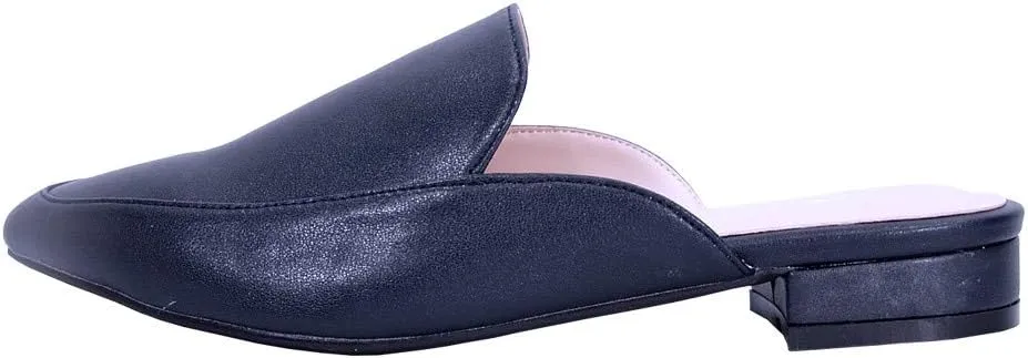 Peerage Maggie Women's Wide Width Low Heel Leather Dress Mules