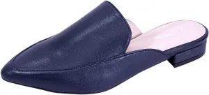 Peerage Maggie Women's Wide Width Low Heel Leather Dress Mules