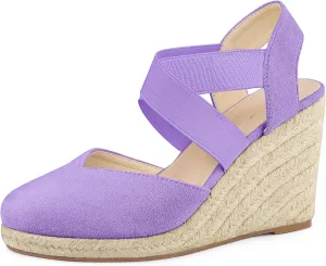 Perphy Platform Closed Toe Espadrille Wedge Heel Sandals for Women