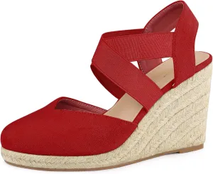 Perphy Platform Closed Toe Espadrille Wedge Heel Sandals for Women