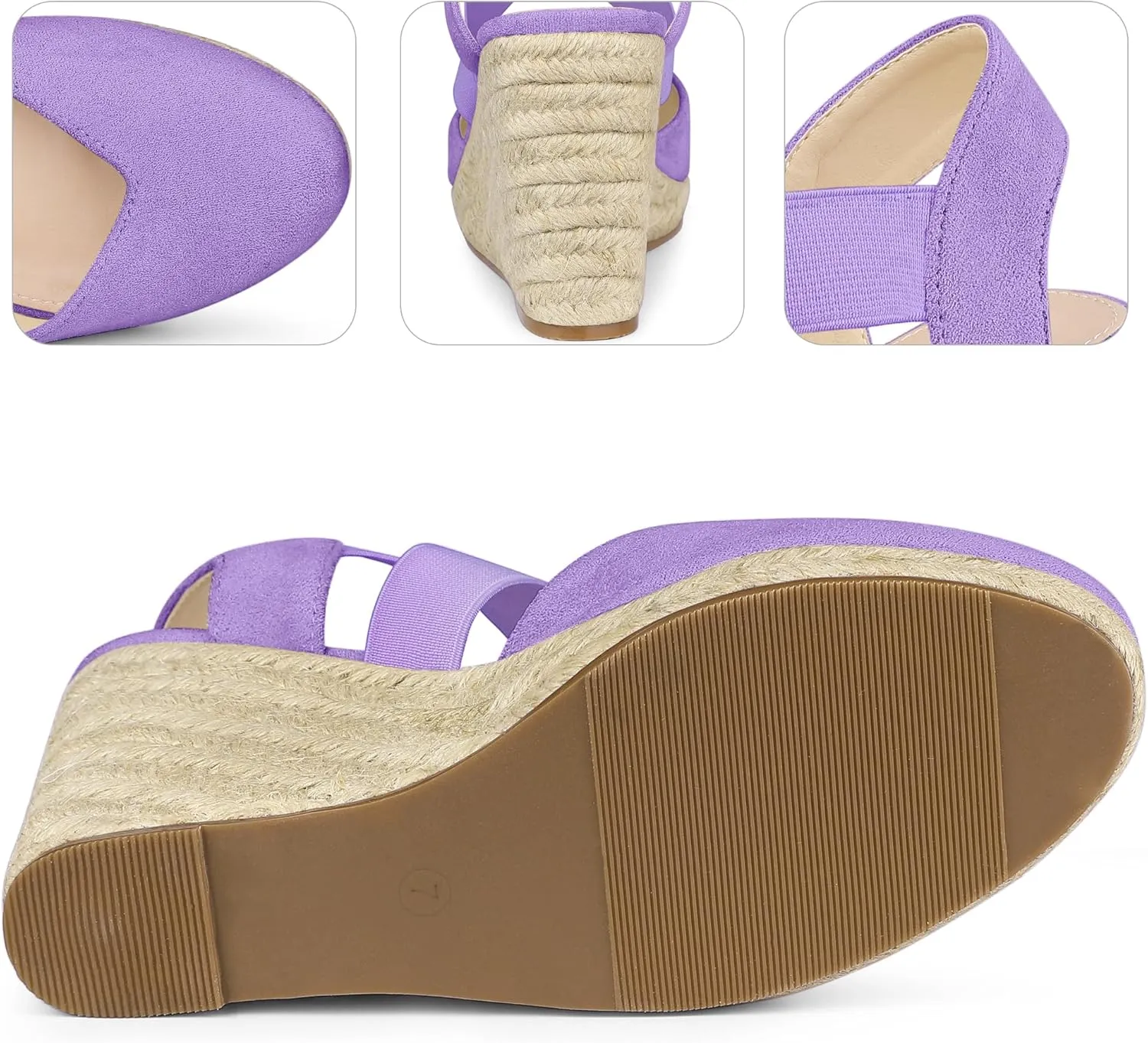 Perphy Platform Closed Toe Espadrille Wedge Heel Sandals for Women