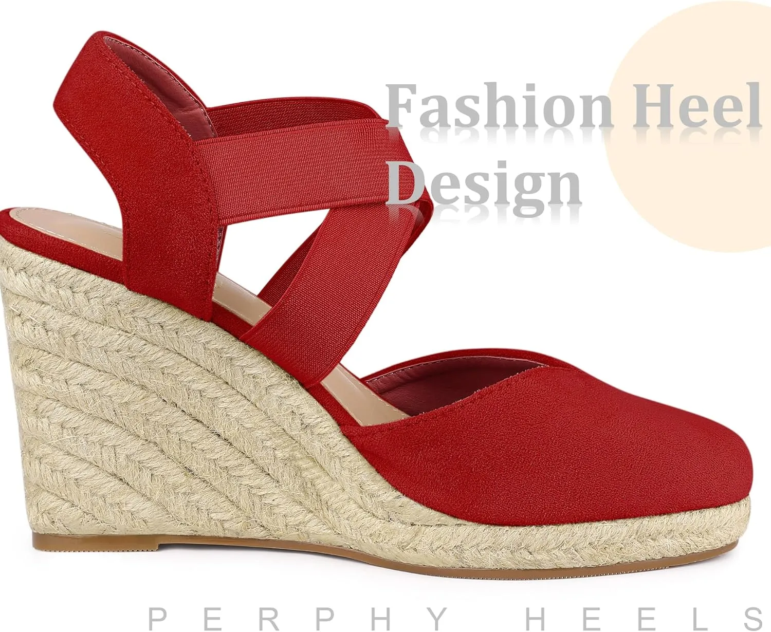 Perphy Platform Closed Toe Espadrille Wedge Heel Sandals for Women