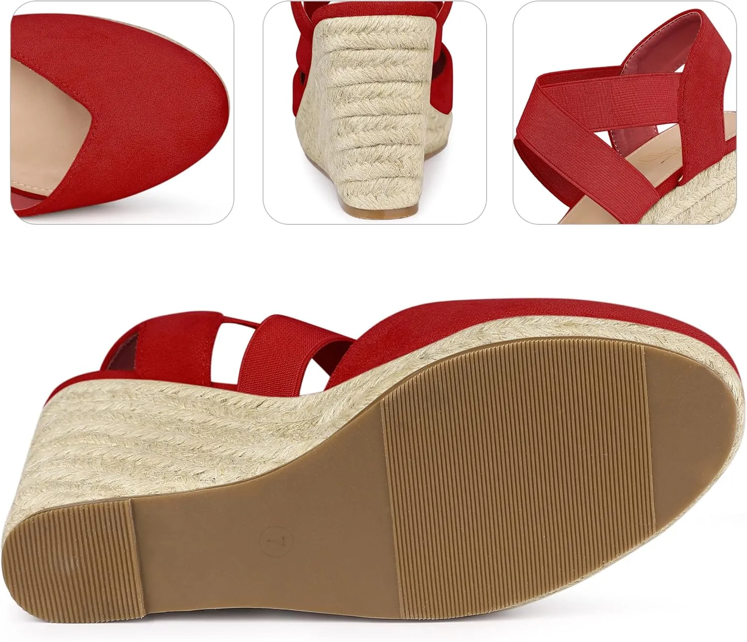 Perphy Platform Closed Toe Espadrille Wedge Heel Sandals for Women