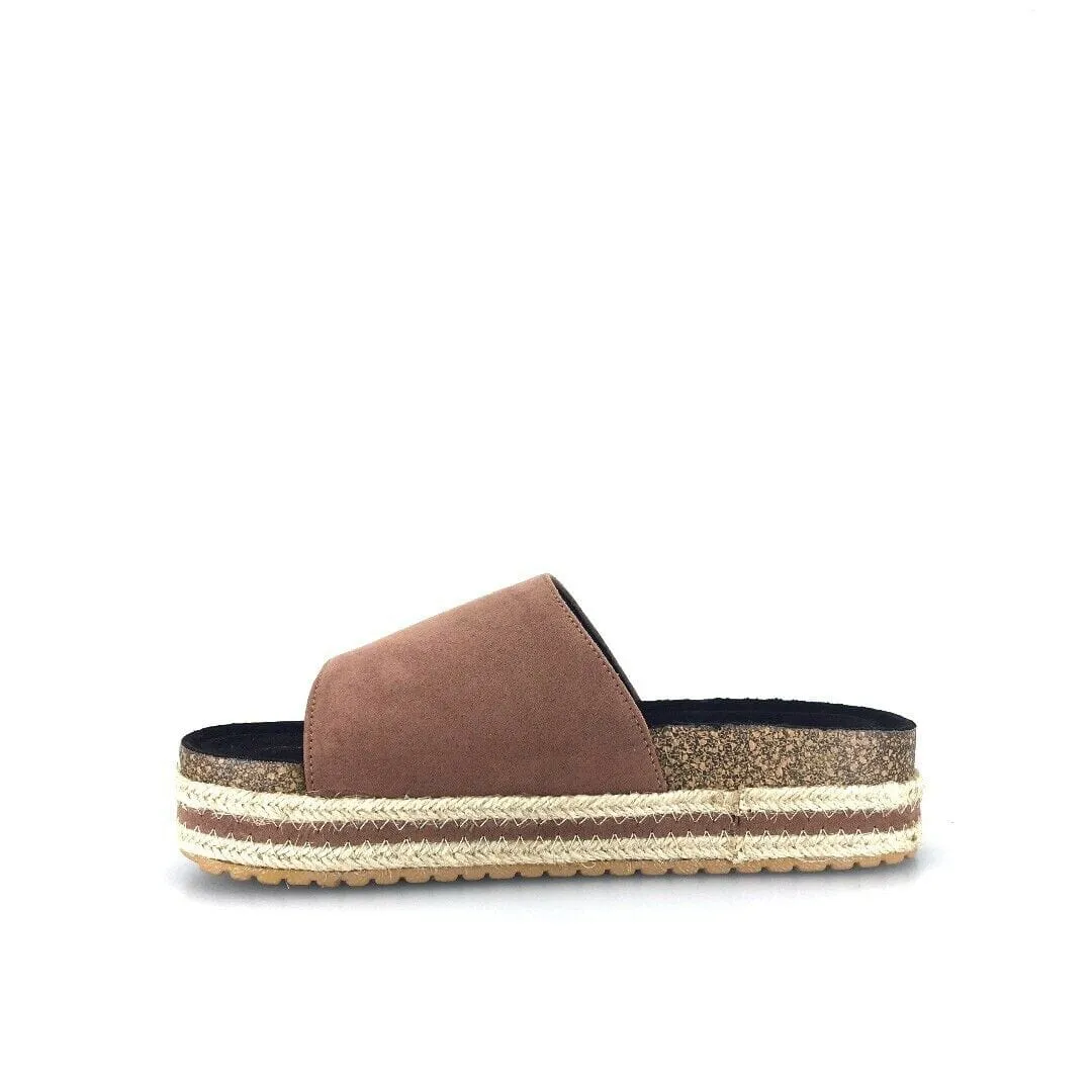 Qupid Womens Size 6M Brown Everyday Espadrille Slides “Idelisa-02”