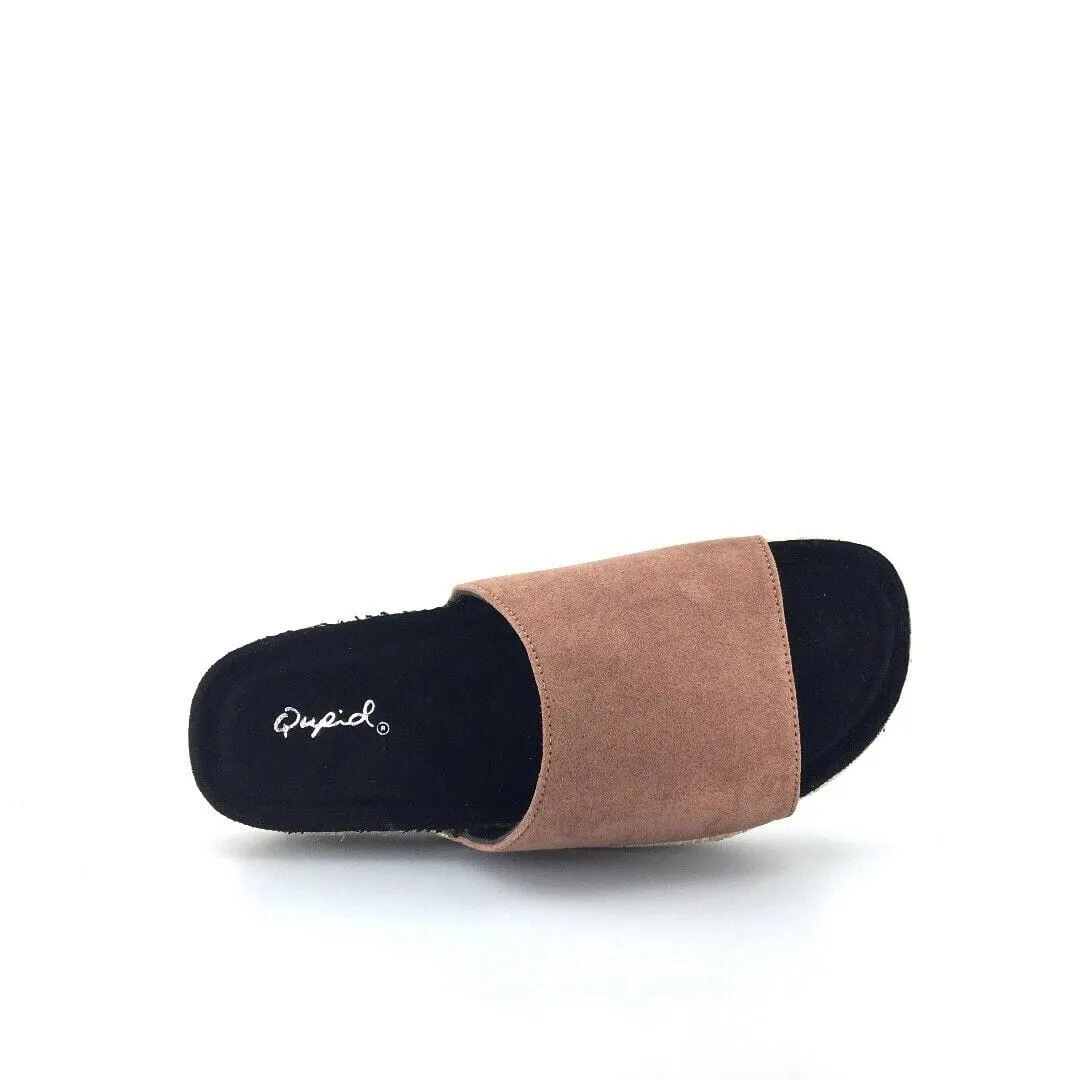 Qupid Womens Size 6M Brown Everyday Espadrille Slides “Idelisa-02”