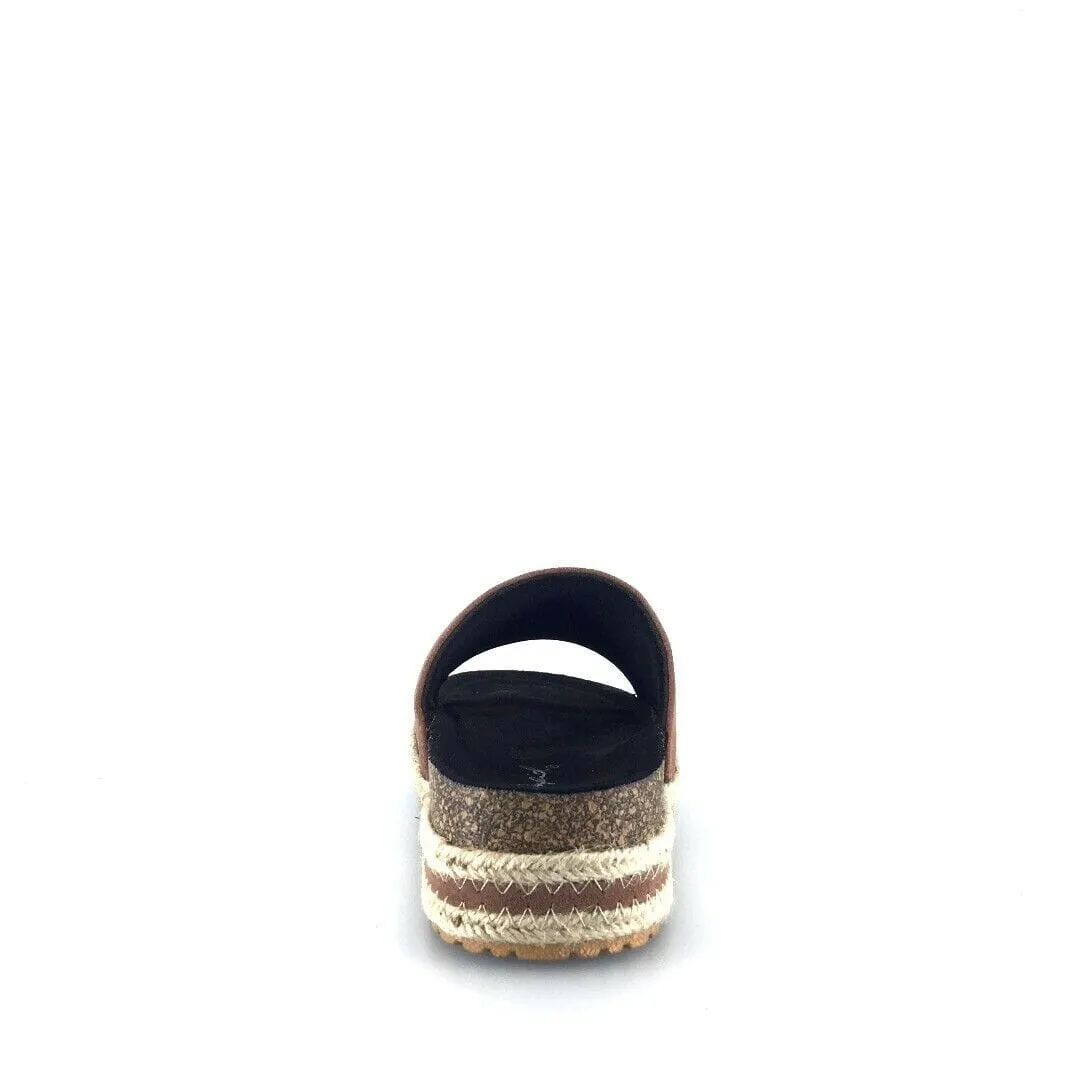 Qupid Womens Size 6M Brown Everyday Espadrille Slides “Idelisa-02”