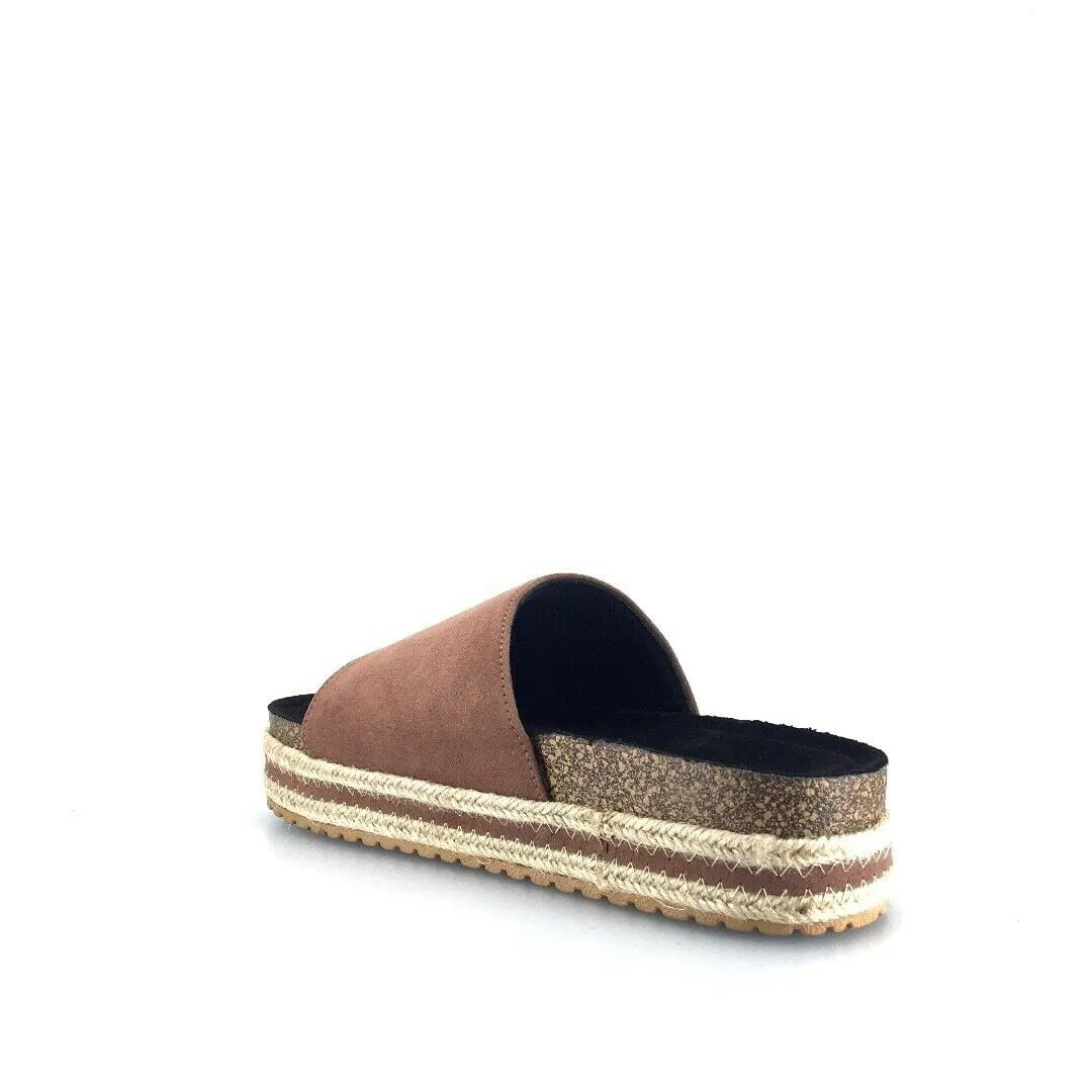 Qupid Womens Size 6M Brown Everyday Espadrille Slides “Idelisa-02”