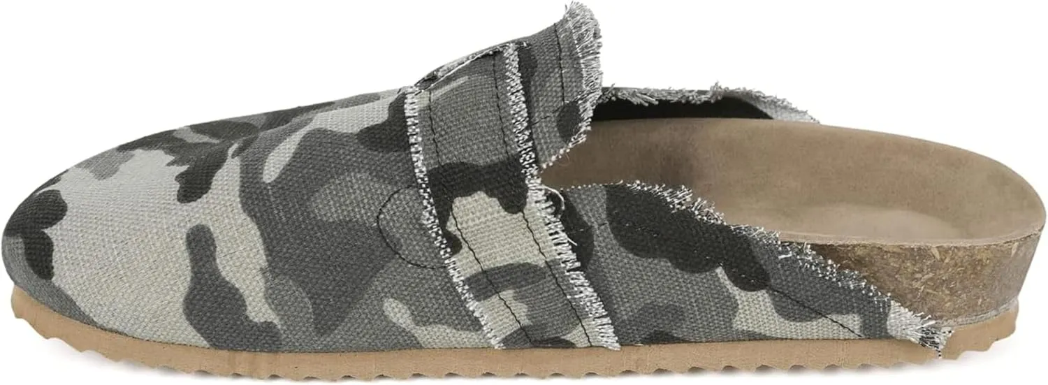 RACHAPE Canvas Loafer Women's Vintage Clogs Flat Slides Slip On Mules Shoes Low Top Backless Casual Sneakers for Walking