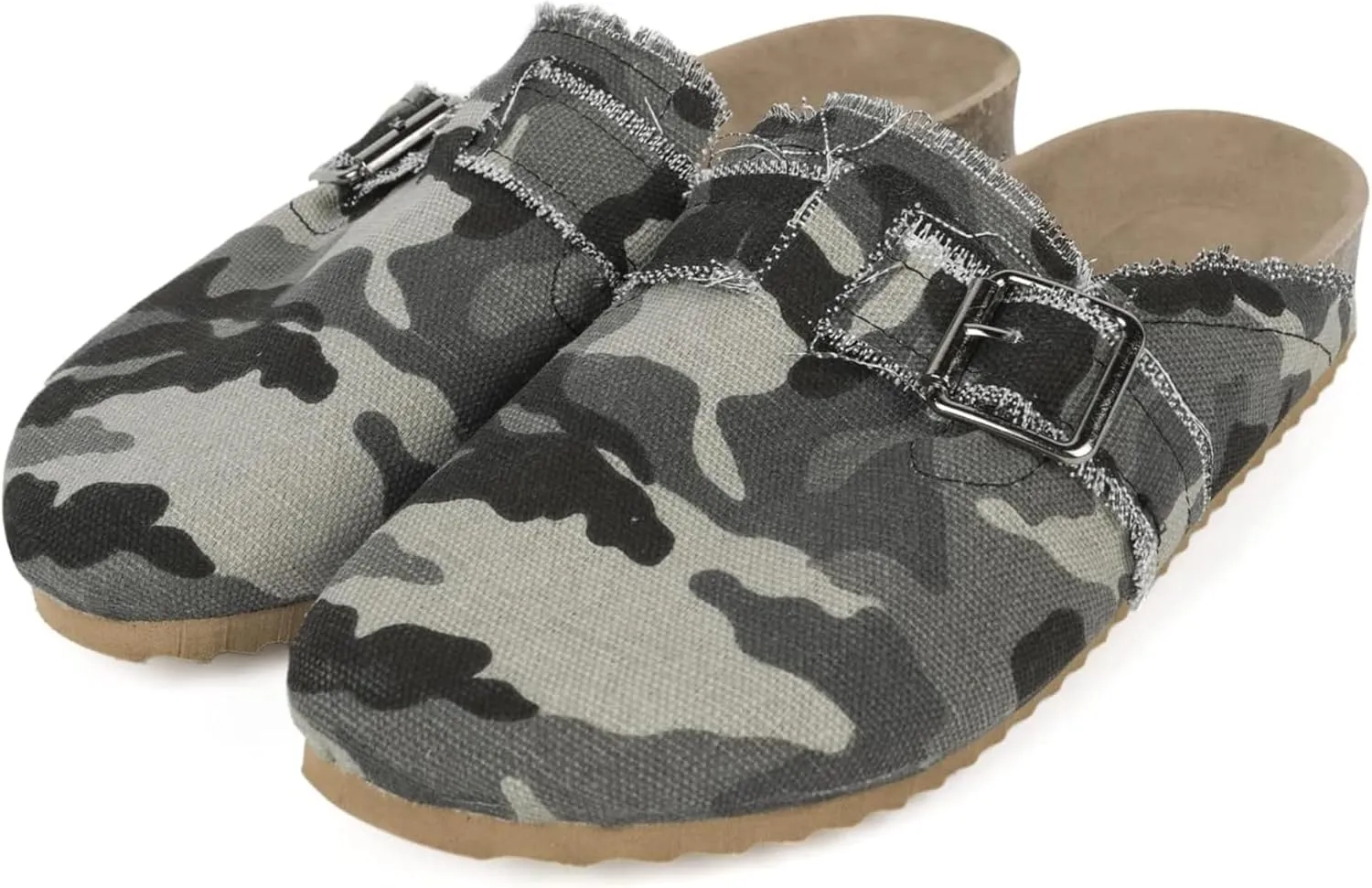 RACHAPE Canvas Loafer Women's Vintage Clogs Flat Slides Slip On Mules Shoes Low Top Backless Casual Sneakers for Walking
