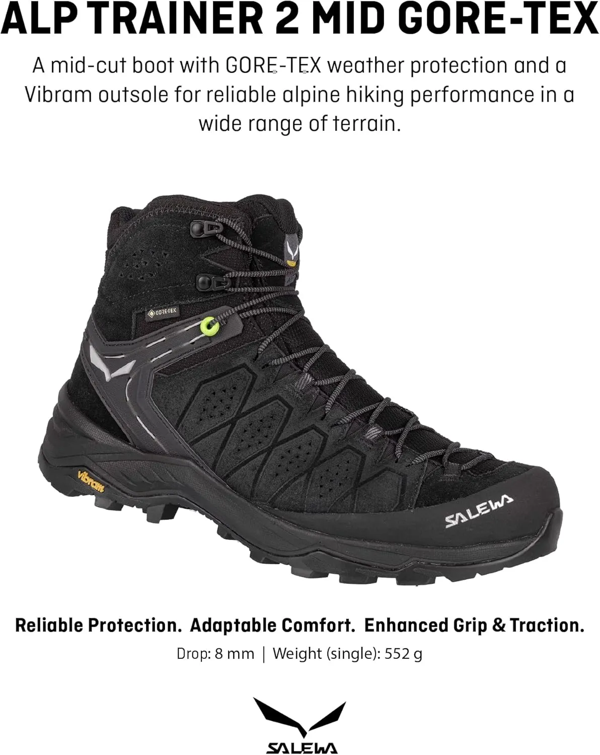 Salewa Men's Alp Trainer 2 Mid Gore-Tex Waterproof GTX Hiking Boot