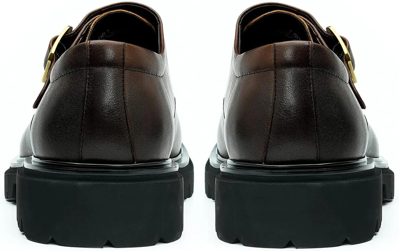 Santimon Men's Loafers Formal Dress Slip On Leather Buckle Loafers Business Wedding Casual Fashion Summer Shoes for Men Boys