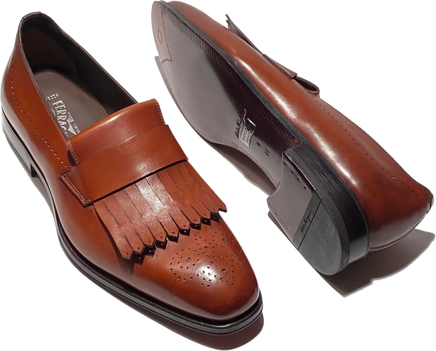 Saturn TRAMEZZA Tassel Brogue Loafers 9 EE 42 Men's Brown Leather Dress Shoes (Salvatore