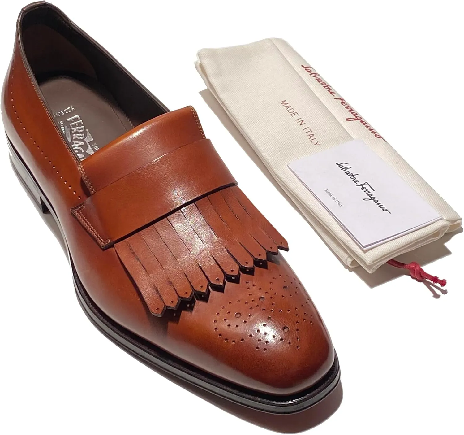 Saturn TRAMEZZA Tassel Brogue Loafers 9 EE 42 Men's Brown Leather Dress Shoes (Salvatore
