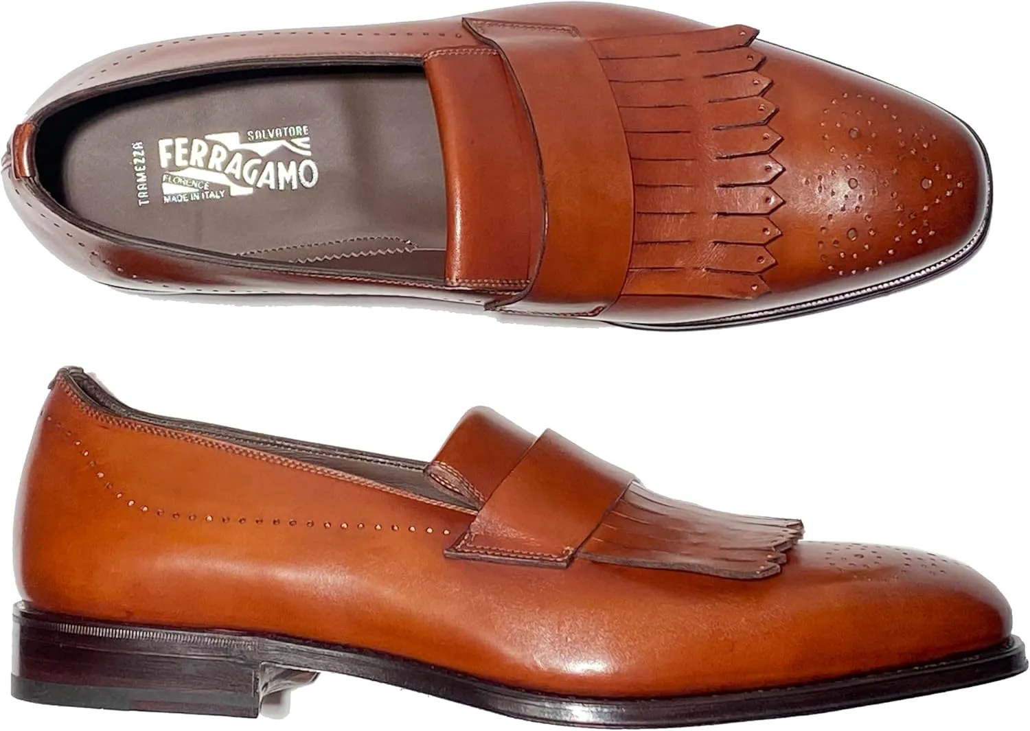 Saturn TRAMEZZA Tassel Brogue Loafers 9 EE 42 Men's Brown Leather Dress Shoes (Salvatore