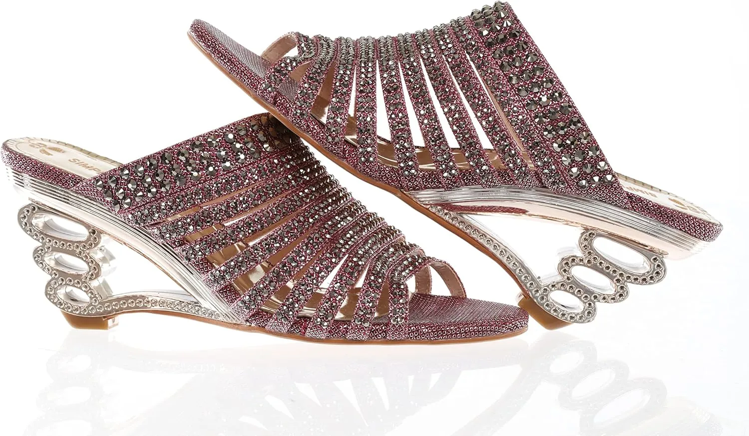 SIMPLY COUTURE Women's Strappy Rhinestone Slide Dress Sandal
