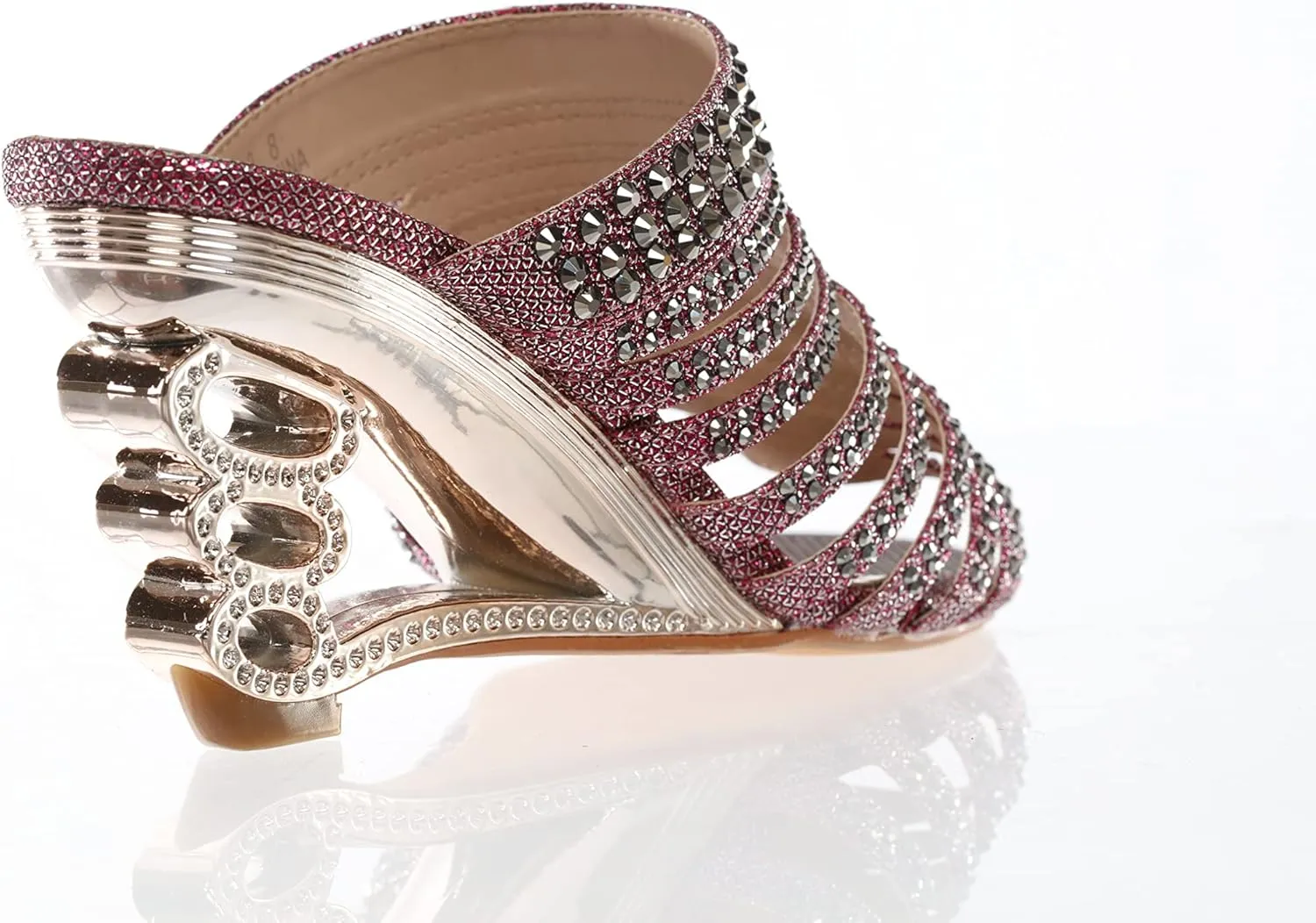 SIMPLY COUTURE Women's Strappy Rhinestone Slide Dress Sandal