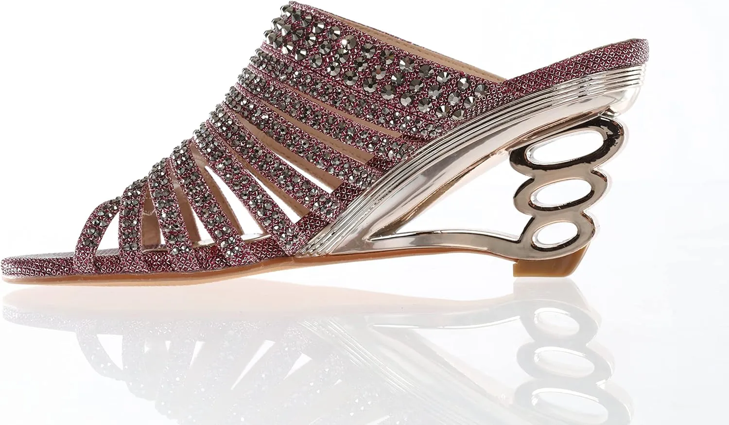 SIMPLY COUTURE Women's Strappy Rhinestone Slide Dress Sandal