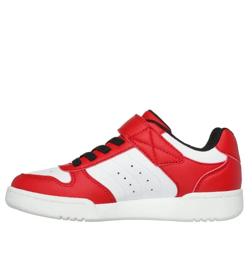Skechers Boys Strap Red Court Trainer Quick Street - 405638L