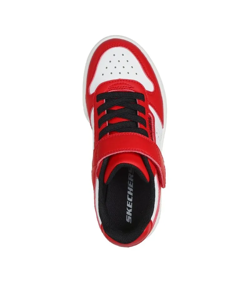 Skechers Boys Strap Red Court Trainer Quick Street - 405638L