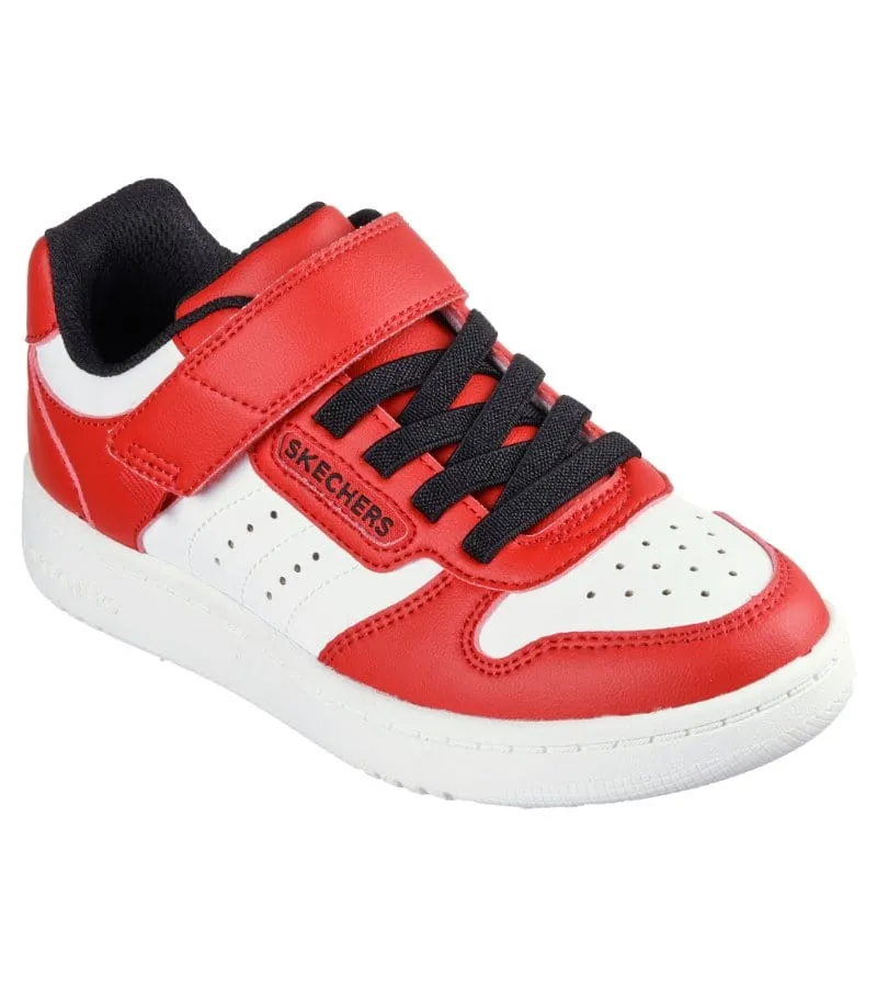 Skechers Boys Strap Red Court Trainer Quick Street - 405638L