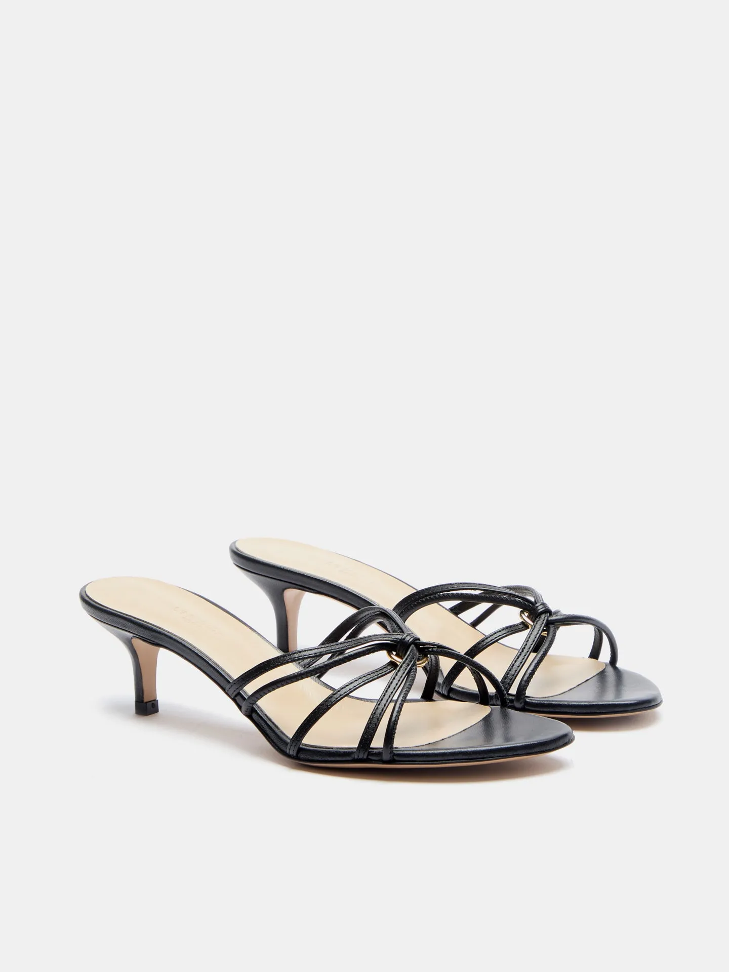 Sofia Strappy Kitten / Black Leather
