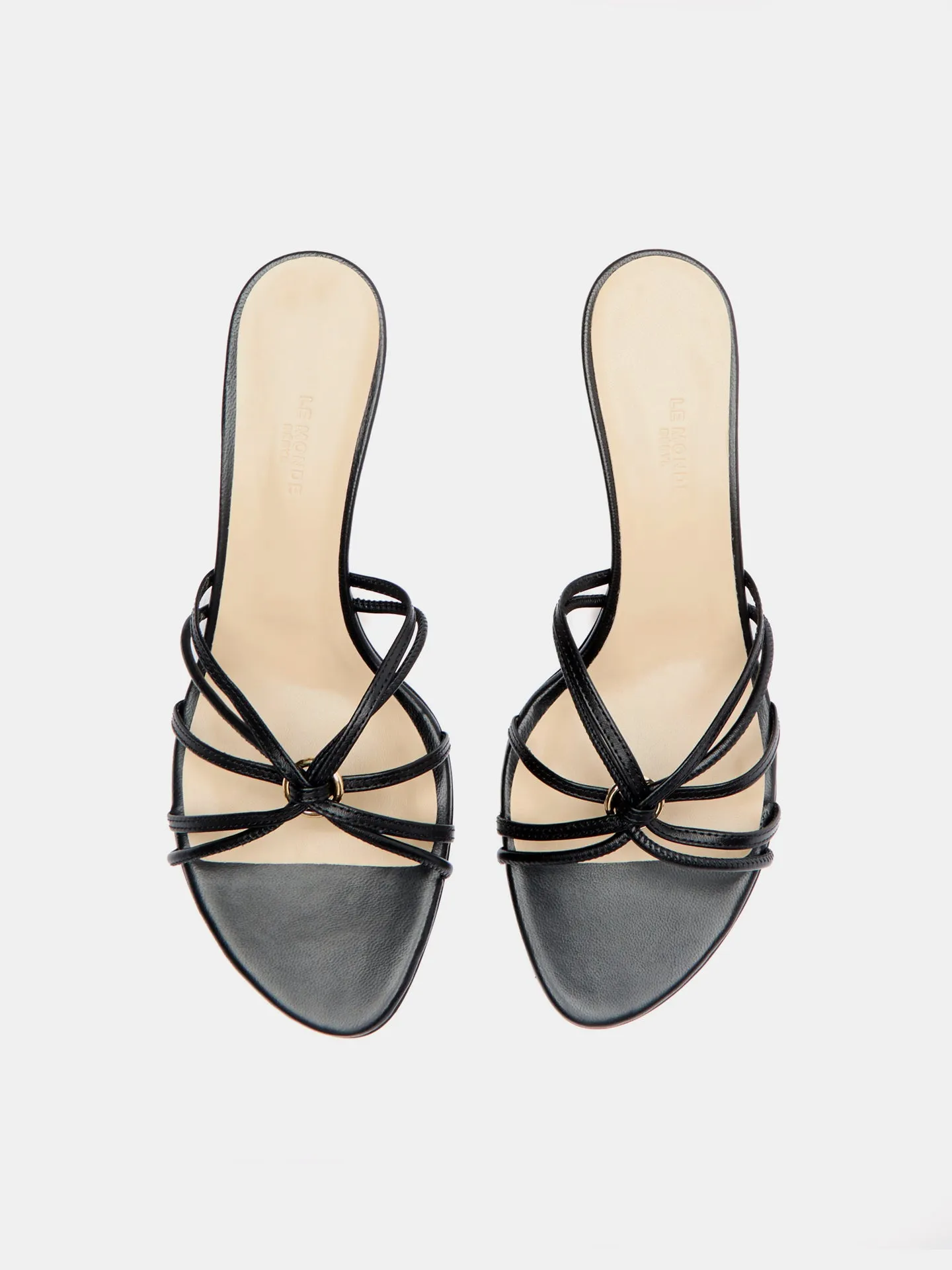 Sofia Strappy Kitten / Black Leather