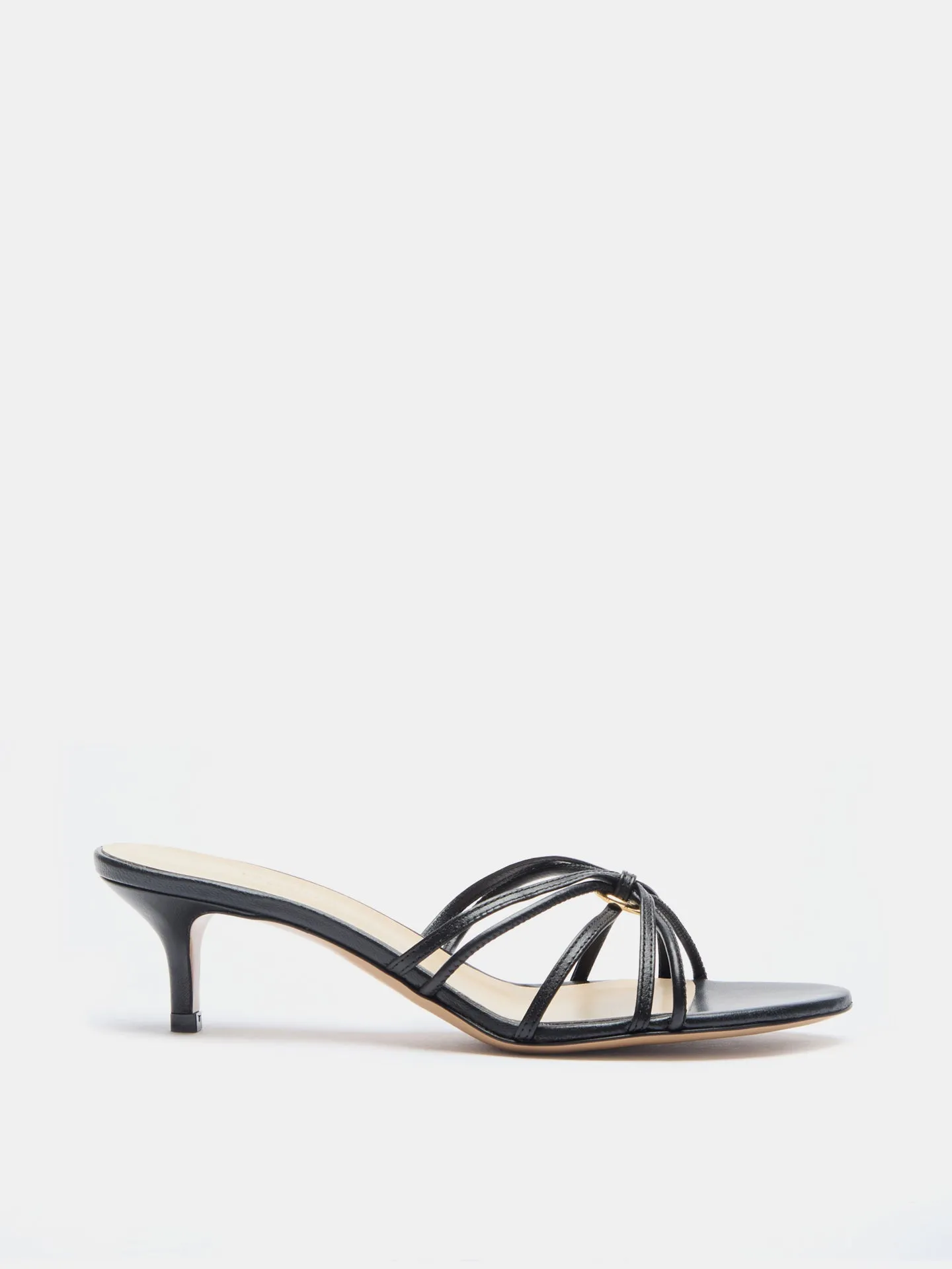 Sofia Strappy Kitten / Black Leather