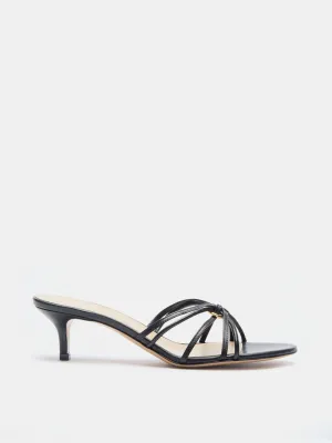 Sofia Strappy Kitten / Black Leather