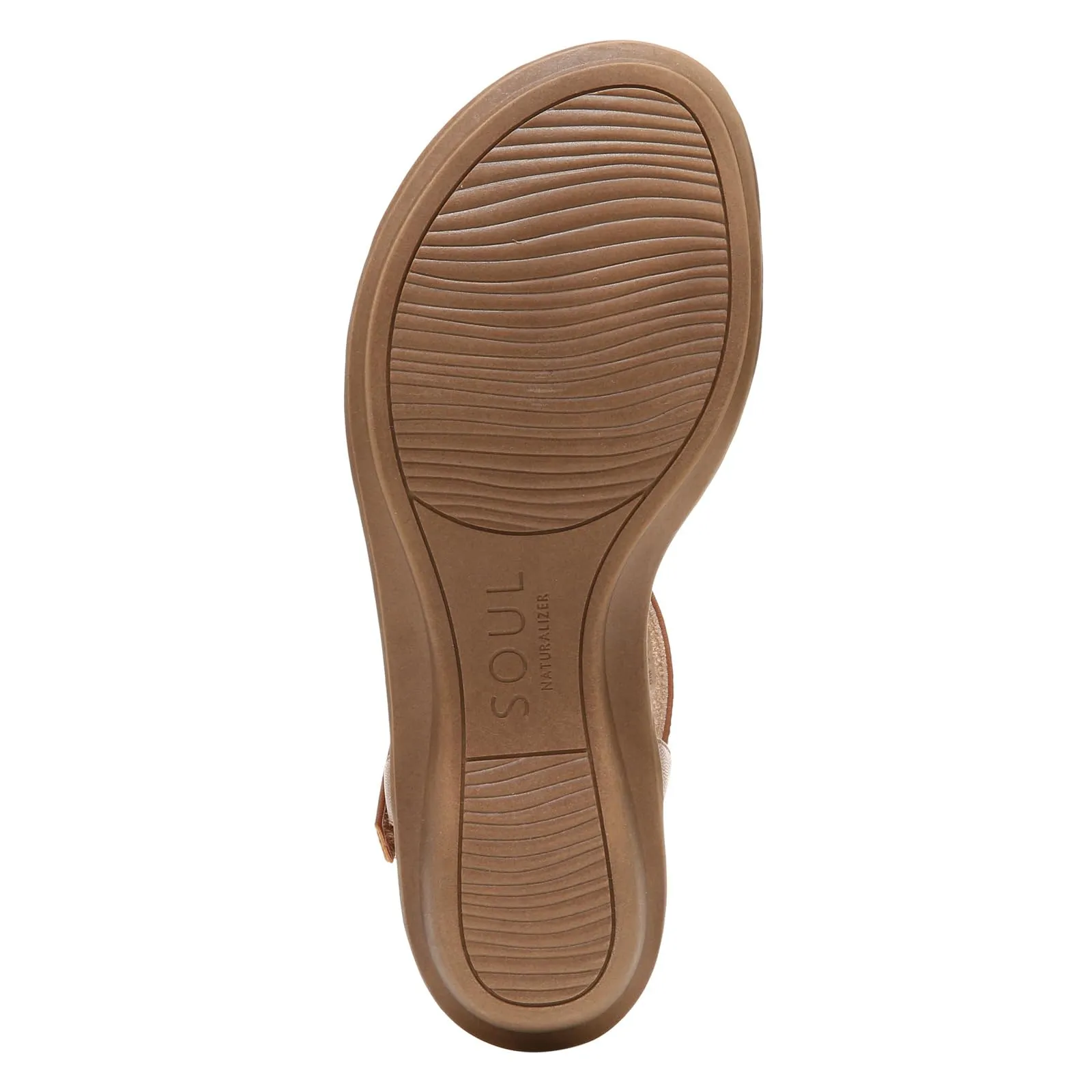 SOUL Naturalizer Womens Solo Strappy Flat Memory Foam Casual Sandals,Toffee Brown,8M