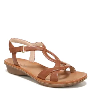SOUL Naturalizer Womens Solo Strappy Flat Memory Foam Casual Sandals,Toffee Brown,8M