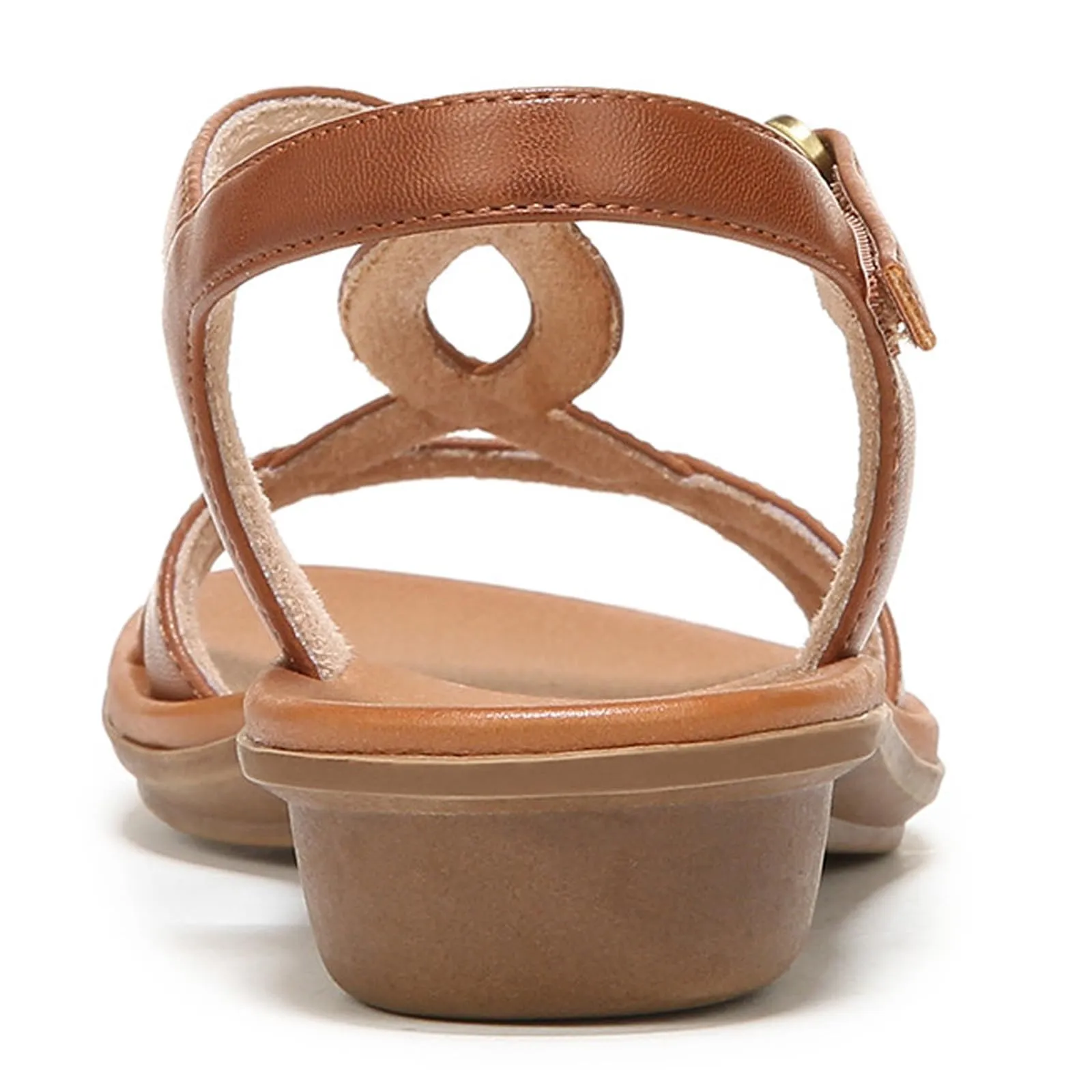 SOUL Naturalizer Womens Solo Strappy Flat Memory Foam Casual Sandals,Toffee Brown,8M