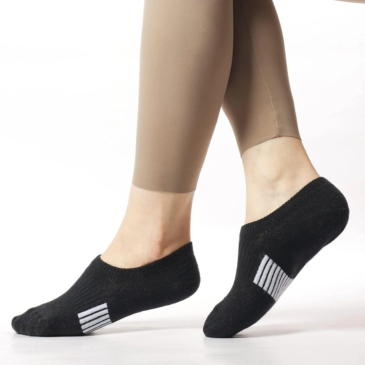 Toes Home No Show Socks Womens Cushioned Low Cut Athletic Hidden Liner for Sneakers Ankle Invisible Running Socks 4/6 Pairs