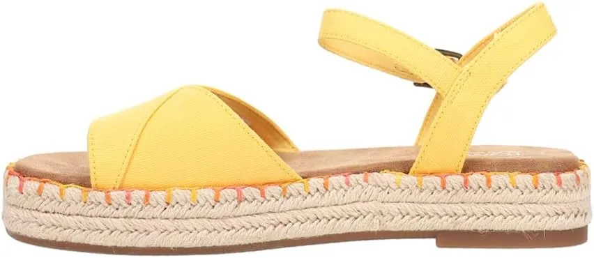 TOMS Womens Abby Platform Espadrille Casual Sandals Casual Low Heel 1-2" - Yellow