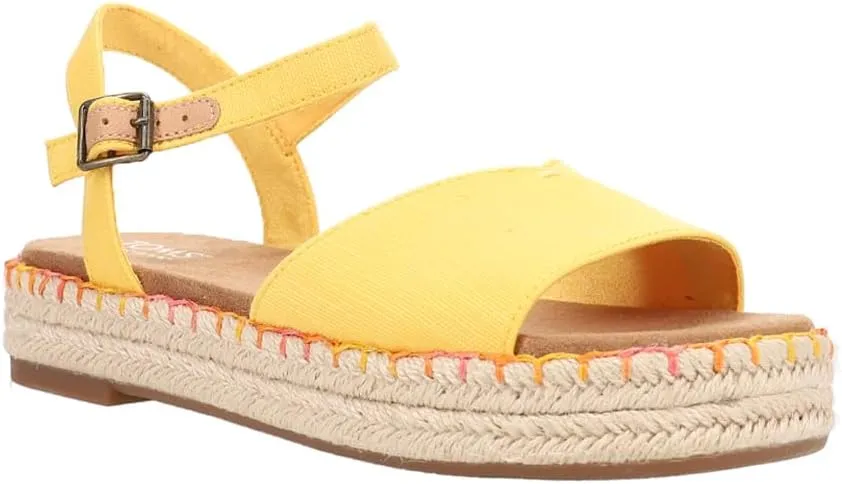 TOMS Womens Abby Platform Espadrille Casual Sandals Casual Low Heel 1-2" - Yellow