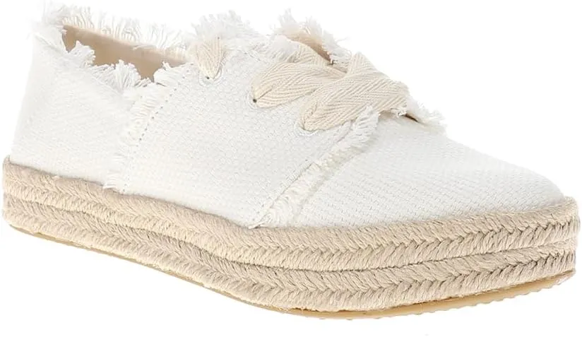 TOMS Womens Carolina Lace Up Espadrille Sneakers Shoes Casual - White