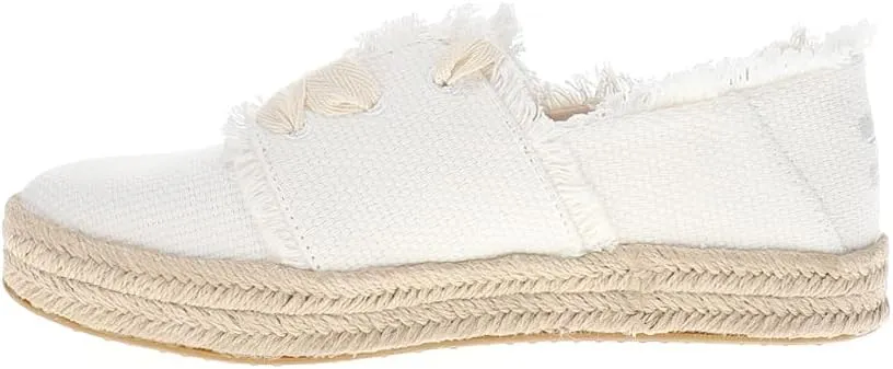 TOMS Womens Carolina Lace Up Espadrille Sneakers Shoes Casual - White