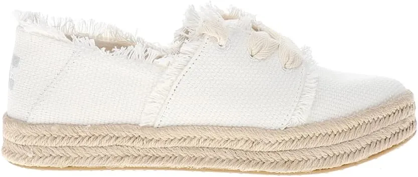 TOMS Womens Carolina Lace Up Espadrille Sneakers Shoes Casual - White