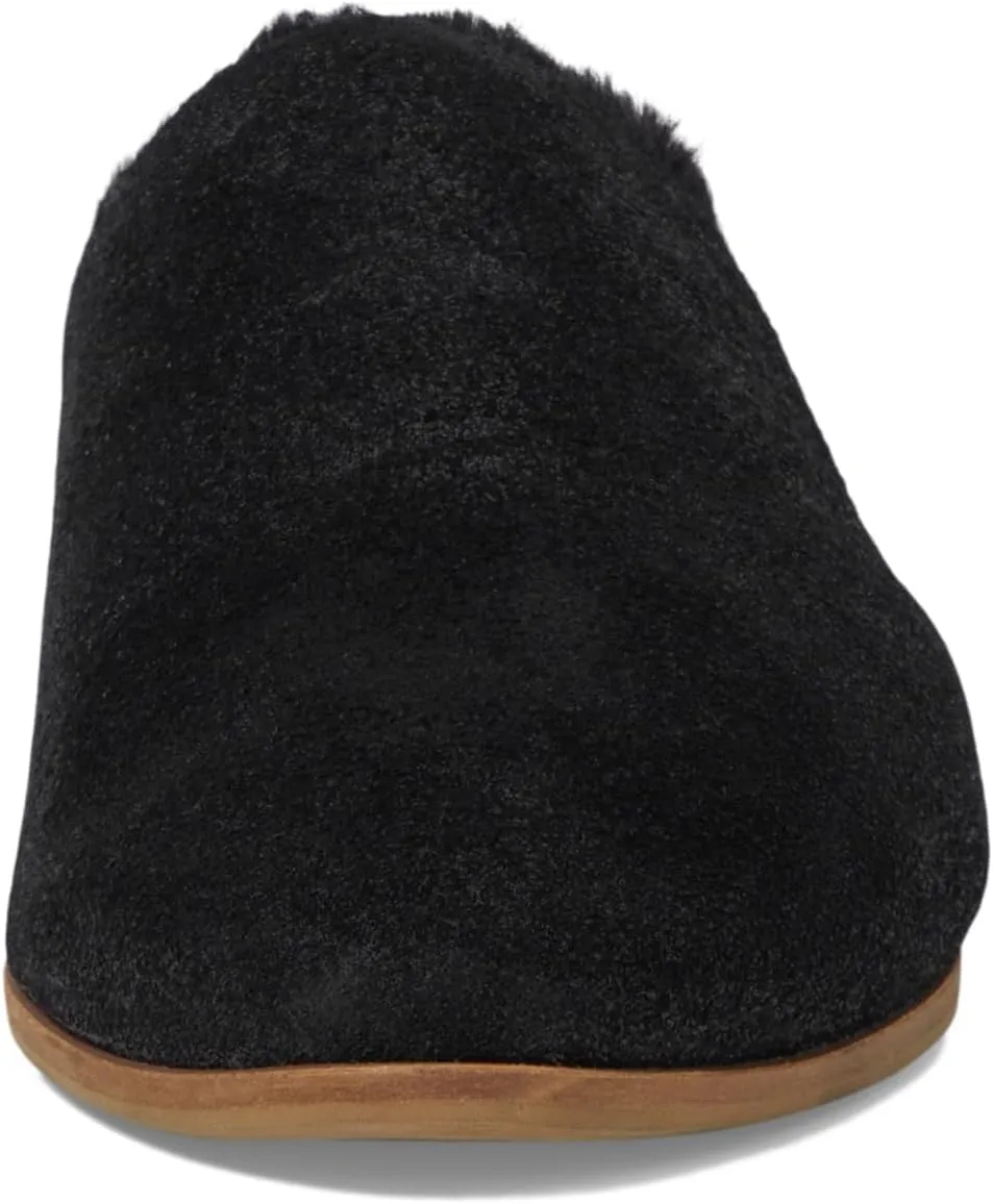 TOMS Womens Jade Metallic Suede Mules Flats Casual - Black