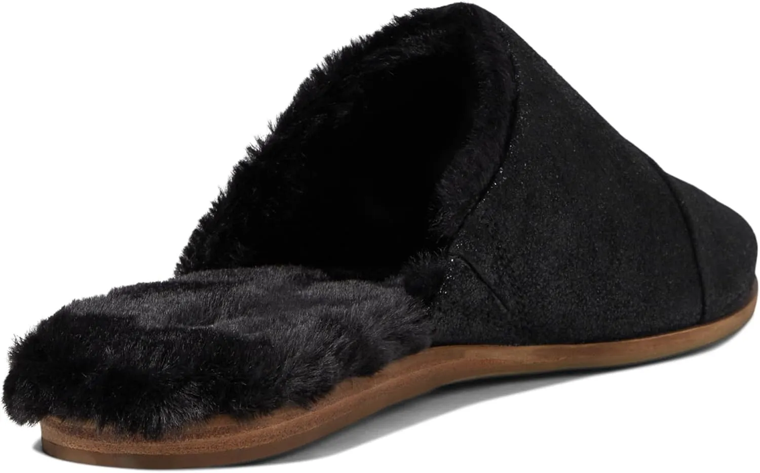 TOMS Womens Jade Metallic Suede Mules Flats Casual - Black