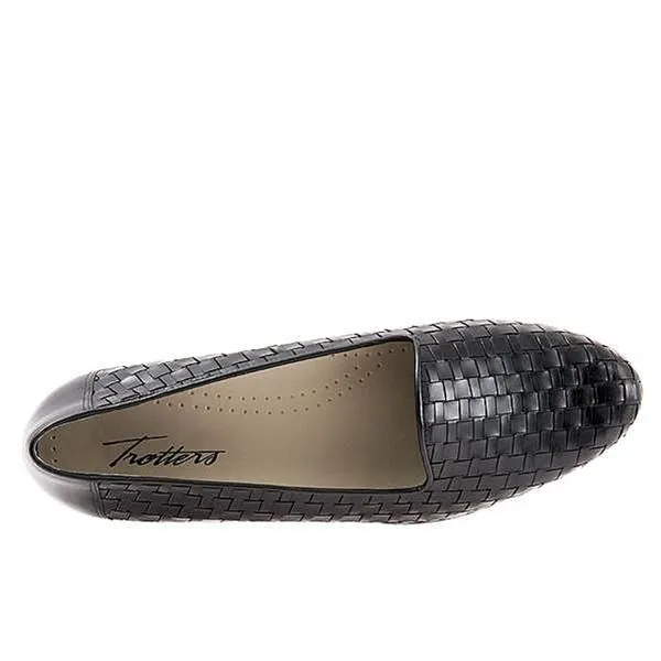 Trotters Liz Black Woven Leather (Women's)