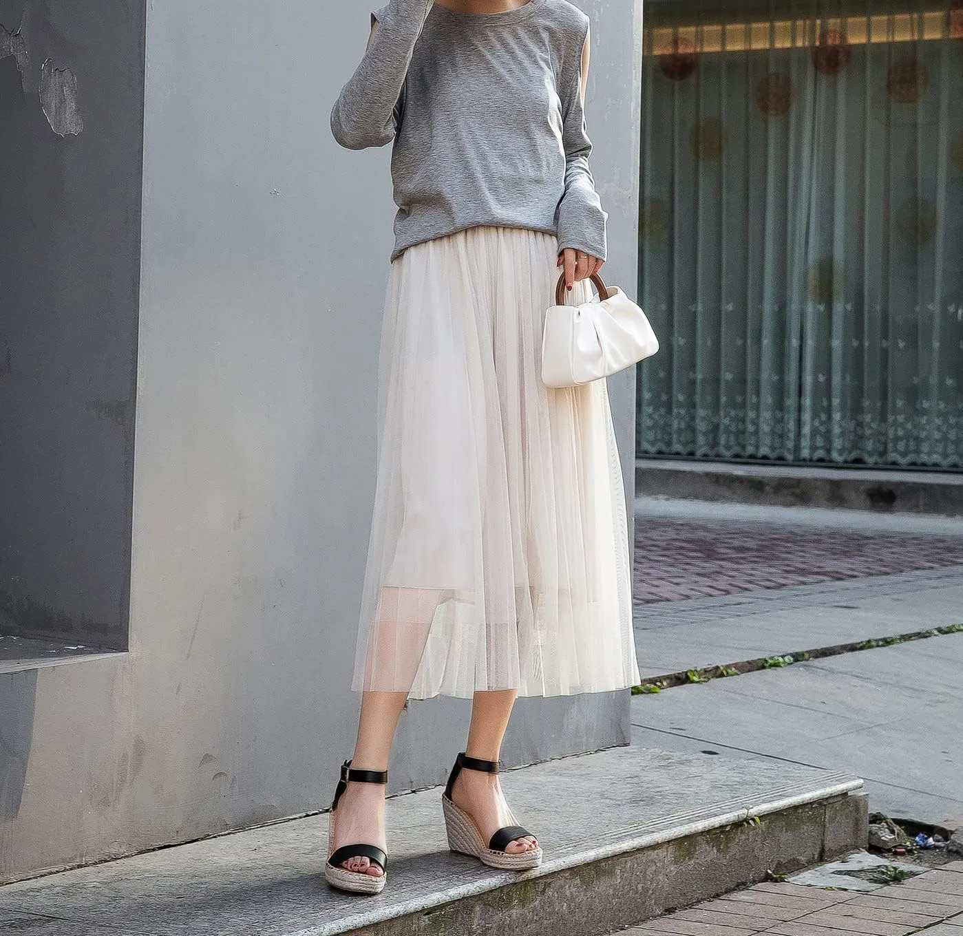 U-lite Peep Toe Platform Sandals for Women, Breathable Ankle-Tie Microfiber Leather Insole Espadrilles Shoes