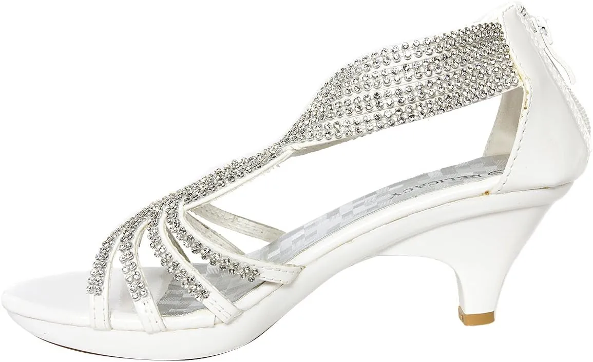 V-Luxury Womens Open Toe Med Heel Wedding Sandal Shoes