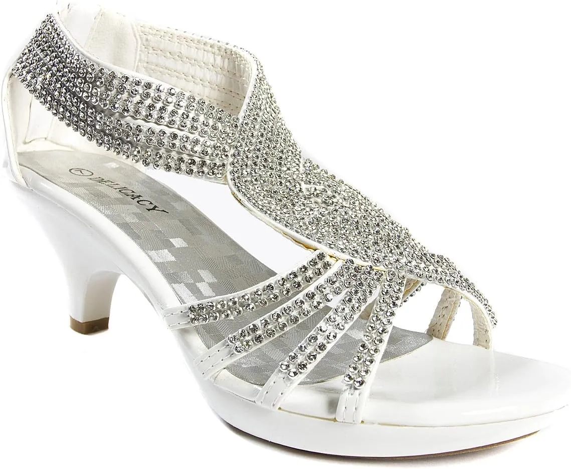 V-Luxury Womens Open Toe Med Heel Wedding Sandal Shoes