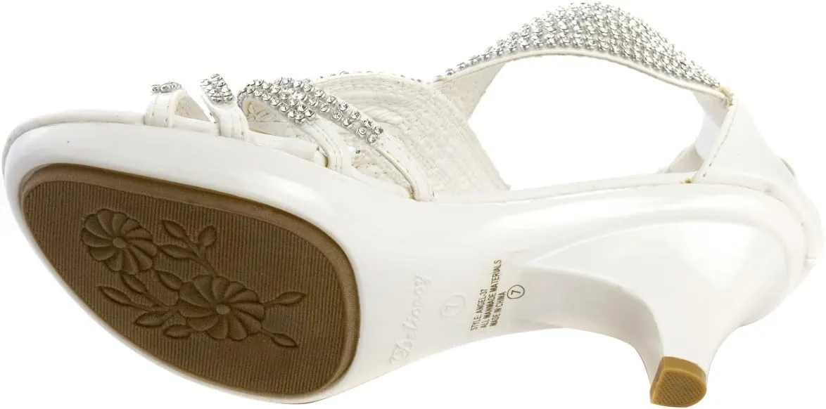 V-Luxury Womens Open Toe Med Heel Wedding Sandal Shoes
