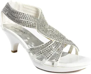 V-Luxury Womens Open Toe Med Heel Wedding Sandal Shoes