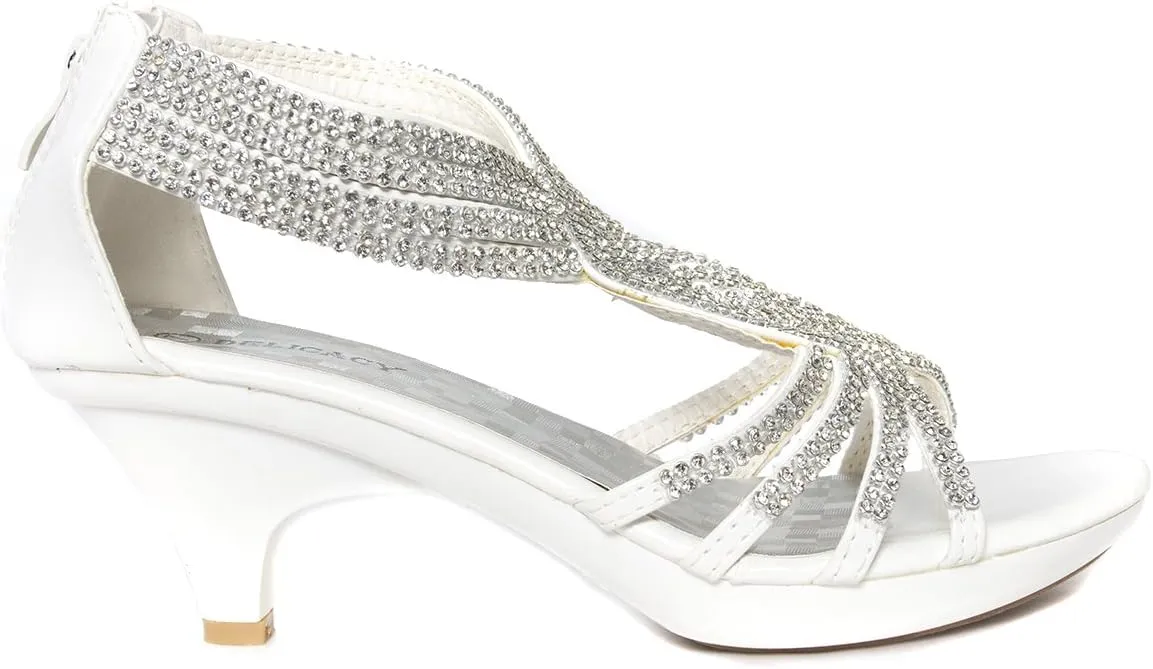 V-Luxury Womens Open Toe Med Heel Wedding Sandal Shoes