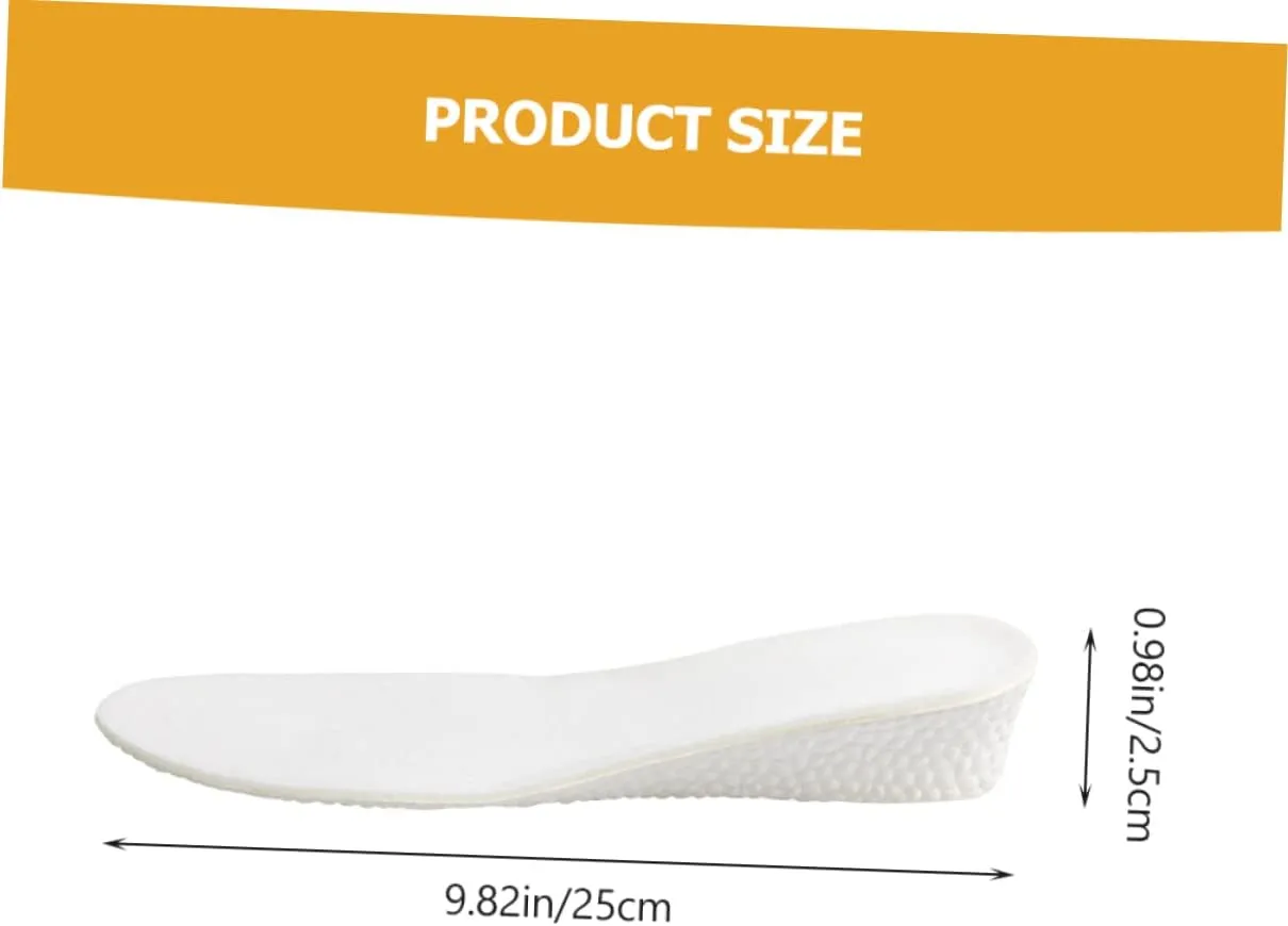 Vaguelly 1 Pair Insole Pads Soles Foam Runner Support Lift Trainer Shoe Inserts Height Arch Absorbing Foot Cushion Sports High Cushioned Feet Increasing Shoe Padding Increased