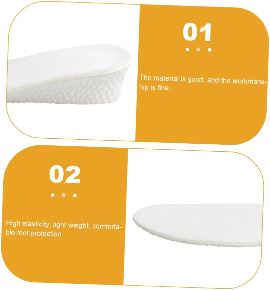 Vaguelly 1 Pair Insole Pads Soles Foam Runner Support Lift Trainer Shoe Inserts Height Arch Absorbing Foot Cushion Sports High Cushioned Feet Increasing Shoe Padding Increased