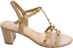 VANELi Womens Midge Studded Slingback Dress Sandals Mid Heel 2-3" - Beige