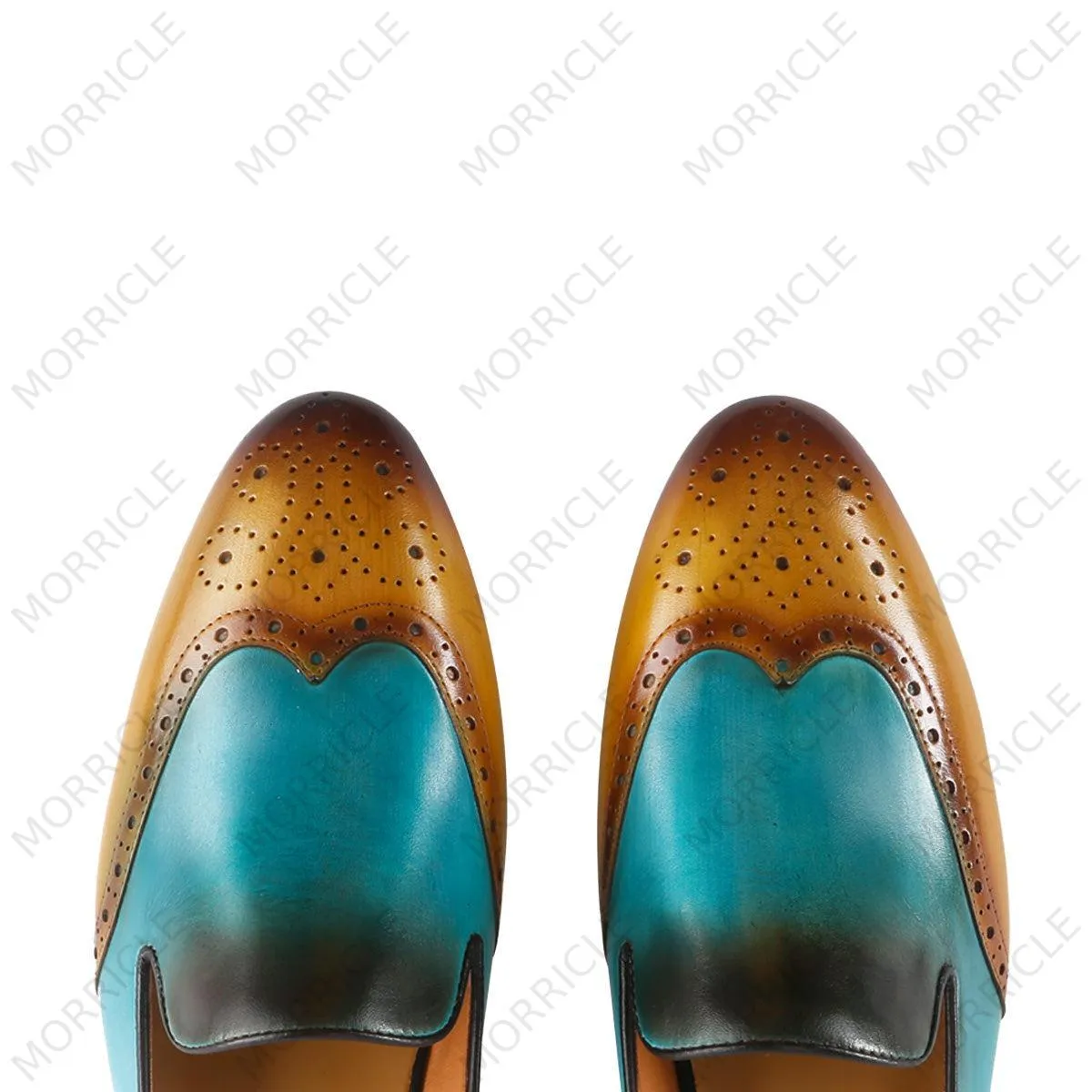 Vintage Patina Brogue Wingtip Mule